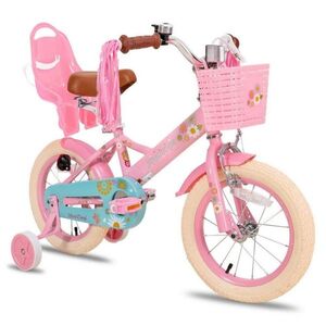 Gyermekkerékpár Joystar Little Daisy 16", 105-135 cm, állítható nyereg és kormány, kormánykosár, babaülés, csengő, felfújható gumiabroncsok, kontrafék kép