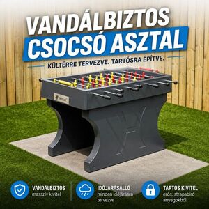 közterületi HeBlad csocsó asztal vandálbiztos (antracit színben), 1360 kg kép