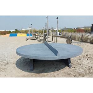 VANDÁLBIZTOS, KÜLTÉRI HEBLAD BETON pingpong ASZTAL ANTRACIT BETON, KEREK, 1570 kg kép