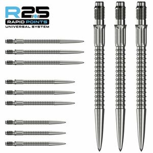 darts fémhegy Mission R2.5 Rapid Points - GV1 ezüst, 30mm kép