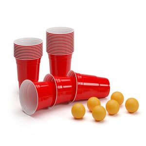 BeerCup Andrews, piros söröspoharak, 473 ml (16 oz), robusztus, mellékelve labdácskák és szabályok kép