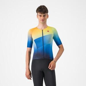 CASTELLI Rövid ujjú kerékpáros mez - FREE SPEED 3 RACE TOP - kék/sárga kép