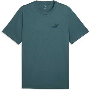 Puma ESSENTIALS 2COLOR SMALL NO 1 LOGO TEE Férfi póló, sötétzöld, méret kép