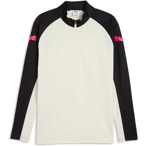 Puma INDIVIDUALLIGA 1/4 ZIP TOP Férfi focipulóver, bézs, méret kép