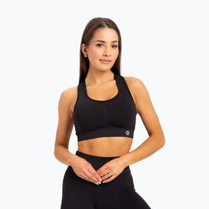 Női edzőmelltartó Gym Glamour push up mélyfekete 319 (Push Up 319) kép