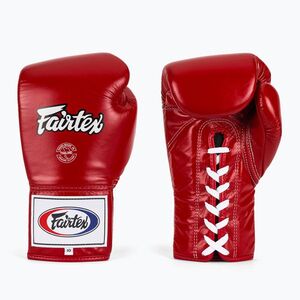 Fairtex Pro Competition Boxing kesztyű Locked Thumb bőr piros (Pro Competition BGL6-RD) kép