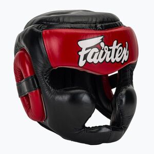 Box fejvédő Fairtex Diagonal Vision Sparring Headguard - Full Head Coverage black/red (Diagonal Vision Sparring HG13FH-BK/RD) kép