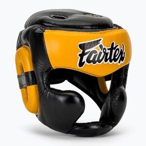 Box fejvédő Fairtex Diagonal Vision Sparring Headguard - Full Head Coverage black/yellow (Diagonal Vision Sparring HG13FH-BK/YW) kép