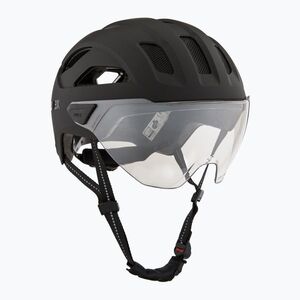 Kerékpáros sisak UVEX Stride Visor fekete matt/litemirror ezüst (Stride Visor 41/0/731/01/15) kép