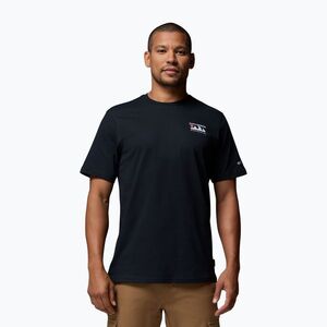 Férfi túrapóló Columbia Explorers Canyon Back black/peaks and waves (Explorers Canyon Back 2036451004) kép