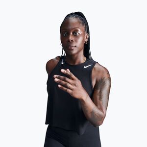 Női futópóló Nike AeroSwift Dri-Fit ADV Cropped Tank Top black/white (AeroSwift Dri-Fit ADV FN2713) kép