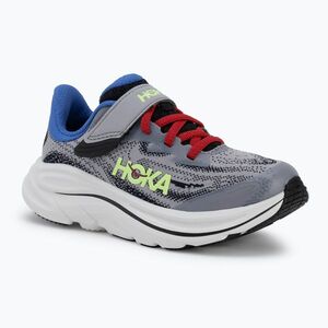Gyermek futócipők HOKA Clifton 10 foggy grey/black (Clifton 10 1168873-FRYB) kép