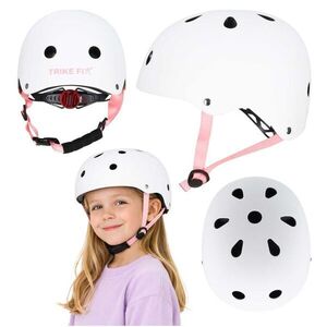 Trike Fix gyermek biciklis sisak állítható LED S 48-54cm fehér kép