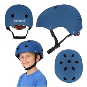 Trike Fix gyermek biciklis sisak állítható LED M 55-58cm tengerészkék kép