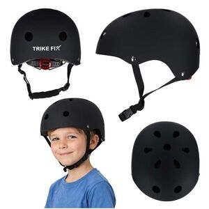 Trike Fix gyerek biciklis sisak állítható LED S 48-54cm fekete kép