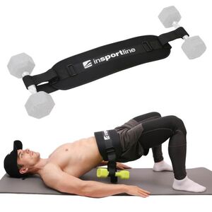 Súlyzóöv csípőemelésekhez inSPORTline Hiptra, megerősített öv, csatos főszíj, hurok a fitneszkellékek felakasztásához kép