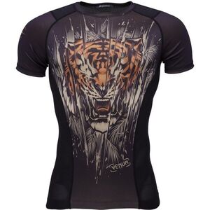 Venum TIGER SHORT SLEEVE RASHGUARD Férfi póló, fekete, méret kép