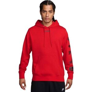 Nike CLUB FLEECE HOODIE CYCLE Férfi pulóver, piros, méret XXL kép