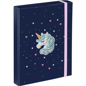 BAAGL RAINBOW UNICORN Füzettartó box A5, sötétkék, méret kép