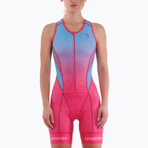 Női triatlonruha Synergy Pro Sleeveless Racerback Trisuit punch (Pro Sleeveless Racerback SYN-TRSTP-BC-W-NS-PUN-01-SM) kép