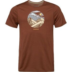 Smartwool FOURTEENER ACTIVE SHORT SLEEVE GRAPHIC TEE Férfi póló, barna, méret kép