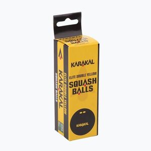 Karakal Elite Double Yellow Dot squash labdák 12 db fekete. (Elite Double Yellow Dot Sq Balls KZ5983) kép