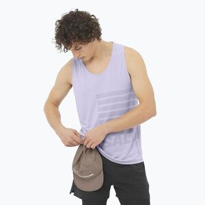 Férfi futó felső Salomon Sense Aero Singlet GFX kozmikus égbolt (Sense Aero Singlet GFX LC2693100) kép