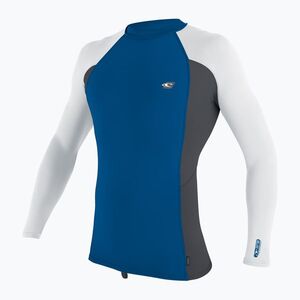 Férfi O'Neill Premium Skins Rash Guard mélytengeri/ grafit/ fehér úszó hosszú ujjú úszógumi (Premium Skins Rash Guard 4170B-CA8) kép