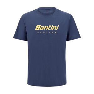 SANTINI Rövid ujjú kerékpáros póló - BRAND - kék kép