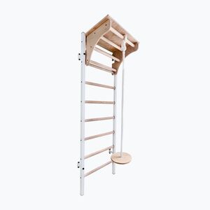 BenchK 212W+A204 fehér matt/tölgy torna létra (BK-212W+A204) kép