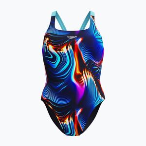 Női egyrészes fürdőruha Speedo Allover Digital Leaderback lava blur/speedo black (Allover Digital Leaderback 8-00317318169) kép