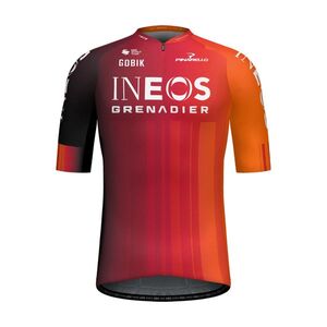 GOBIK Rövid ujjú kerékpáros mez - ODYSSEY INEOS GRENADIERS 2025 - narancssárga/piros kép