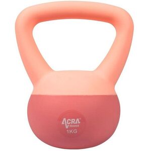 ACRA Soft PVC Kettlebell 1 kg, rózsaszín kép