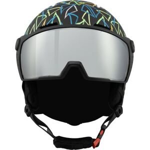 Junior sí sisak pajzssal BLIZZARD Flash Visor junior ski helmet, black multicolor, orange lens, silver mirror S2 kép