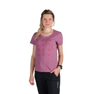 Női rövid ujjú túrázó póló NORTHFINDER CANDICE-523rosewine kép