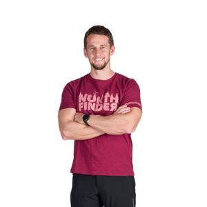 Férfi rövid ujjú túrázó póló NORTHFINDER JOSEF-307darkred kép
