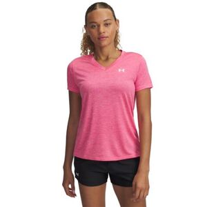 Női rövid ujjú edzőpóló UNDER ARMOUR Tech SSV- Twist-PNK kép