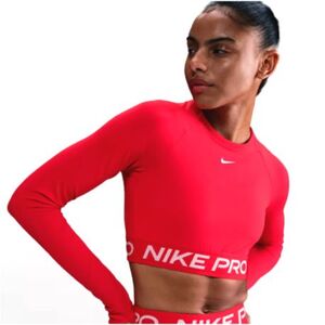 Női hosszú ujjú edzőpóló NIKE PRO PRO DF 365 CROP LS-657-Red kép