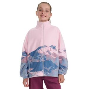 Lány polár pulóver cipzárral 4F JUNIOR FLEECE F344-4FJWAW25TFLEF344-91A-MULTICOLOUR 1 ALLOVER kép