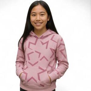 Lány kapucnis pulóver 4F JUNIOR SWEATSHIRT F1937-4FJWAW25TSWSF1937-56A-LIGHT PINK ALLOVER kép
