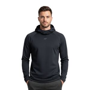 Férfi melegített kapucnis pulóver 4F BRUSHED UNDERWEAR M100-WAW25UBRUM100-20S-DEEP BLACK kép