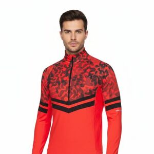 Férfi sídzseki pulóver 1 2 cipzárral NORTHFINDER BERTI-170orangeblack kép
