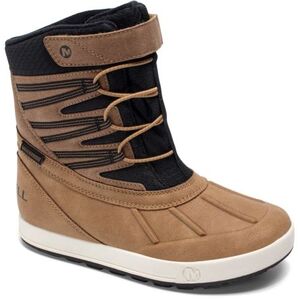 Gyerek téli magasszárú cipők MERRELL Snow Bank 5.0 WTRPF K wheat black kép