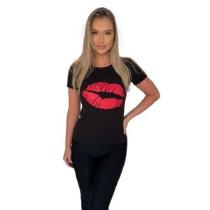 Női rövid ujjú póló OMBRE T-shirt SLR098 black kép