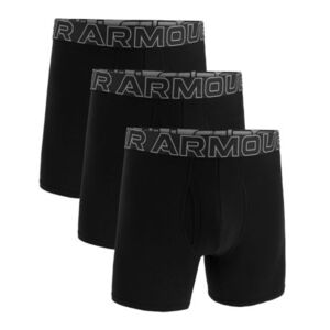 Férfi boxeralsók UNDER ARMOUR 3 PACK-UA PERFORMANCE COTTON - SOLID 6 inch-BLK kép
