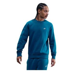 Férfi bélelt kapucnis pulóver NIKE M NK CLUB BB CREW GREEN ABYSS WHITE kép