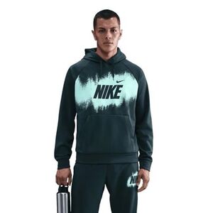 Férfi bélelt edzőpulóver kapucnival NIKE M NK TF FLEECE PO HD GFX SEAWEED kép