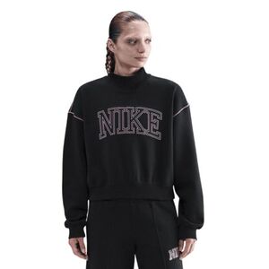 Női bélelt kapucnis pulóver NIKE W NSW PHNX FLC LOGO MOCK NECK BLACK kép
