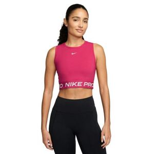 Női ujjatlan edzőpóló NIKE PRO DF CROP TANK RUSH PINK WHITE kép