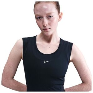 Női ujjatlan edzőpóló NIKE PRO W NP TANK GG GRX BLACK WHITE kép